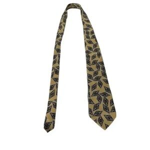 Oscar de la Renta Silk‎ Cream Triangle Geometric Print Tie